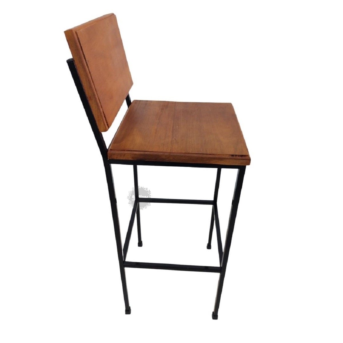 Cadeira alta quadrada reforçada bancada ferro madeira artesanato mineiro - 4