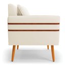 Ver imagem 6 de Kit 02 Poltronas Mari Veludo Bege Pés Palito Castanho