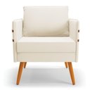 Ver imagem 7 de Kit 02 Poltronas Mari Veludo Bege Pés Palito Castanho