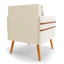 Ver imagem 5 de Kit 02 Poltronas Mari Veludo Bege Pés Palito Castanho