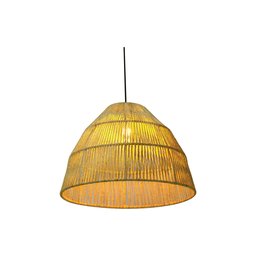 Pendente Luminária Teto Côncavo Palha de Milho 35x50 + Fio - 3