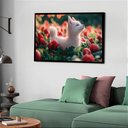 Ver imagem 1 de Quadro Decorativo Gato Morangos - 50x70cm:moldura Preta