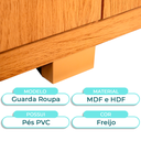 Ver imagem 2 de Guarda Roupa Casal 8 Portas 4 Gavetas Magnatto Caemmun Freijo