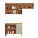 Ver imagem 1 de Cozinha Modulada Compacta Allure Linea Brasil 3 Peças A02M1 Jequitiba/Gris Fosco