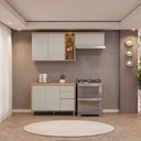 Ver imagem 2 de Cozinha Modulada Compacta Allure Linea Brasil 3 Peças A02M1 Jequitiba/Gris Fosco