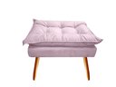 Ver imagem 4 de Kit Namoradeira +1 Puff Puf Decorativo Opala Suede Rosê Pés Madeira Ms Decor