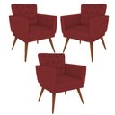 Ver imagem 1 de Kit 3 Poltronas Nina com Capitone - Vermelho