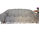 Ver imagem 1 de Capa manta sofá sala xalé dourado bege jacquard 1,80x2,80