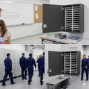 Ver imagem 6 de Armário Porta Celular 28 Vãos Organizador Escola Academia Guarda Nichos KA01 Kzkzen Preto