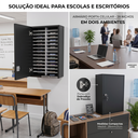 Ver imagem 5 de Armário Porta Celular 28 Vãos Organizador Escola Academia Guarda Nichos KA01 Kzkzen Preto