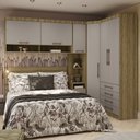 Ver imagem 1 de Quarto de Canto Casal com Guarda Roupas Cabeceira Paris Luciane Móveis