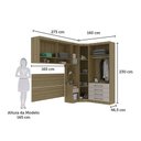 Ver imagem 4 de Quarto de Canto Casal com Guarda Roupas Cabeceira Paris Luciane Móveis
