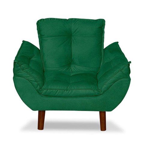 Mini Poltrona Cadeira Opala Infantil de Criança Suede Verde