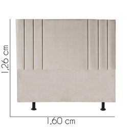 Cabeceira Estofada Grécia 160CM Queen Suede Bege - D A DECOR - 3