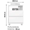 Ver imagem 3 de Mesa de Cabeceira 2 Gavetas 48 Cm Campeche Branco Henn