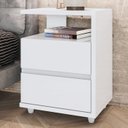 Ver imagem 2 de Mesa de Cabeceira 2 Gavetas 48 Cm Campeche Branco Henn