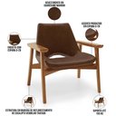 Ver imagem 7 de Kit 02 Poltronas Decorativa para Sala de Estar Living Base Madeira Becker L02 Couríssimo Marrom -