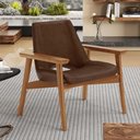 Ver imagem 6 de Kit 02 Poltronas Decorativa para Sala de Estar Living Base Madeira Becker L02 Couríssimo Marrom -