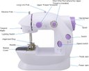 Ver imagem 2 de Mini Máquina de Costura Ajustável de 2 Velocidades com Fio Duplo Portátil Máquina de Costura Multifu