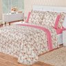 Cobre Leito Naturale Floral Rosa Solteiro Dupla Face MicroPercal 200 fios 02 peças - 1