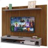 Painel Suspenso Prateleira Superior Nicho Tv 48 Polegadas Sala Estar Quarto - Ripado Freijó/cinza - 1