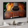 Quadro Decorativo Acústico Violão Artesanal - 50x70cm:moldura Branca - 2
