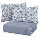 Ver imagem 1 de Jogo de Cama Lençol Casal Malha Soft 100% Algodão Fio Penteado Estampado Toque Macio 3 Peças Floral 