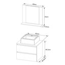 Ver imagem 3 de Gabinete de Banheiro com Cuba e Espelheira 60cm Multimóveis CR10097 Mármore Lunar