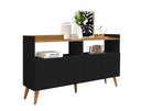 Ver imagem 2 de Buffet / Balcão Ma 4 Portas Estilo Retrô Cor Preto / Nature Ja