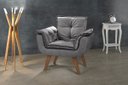 Ver imagem 2 de Poltrona Decorativa Sala Recepção Escritório Opala Grafite 1 Lugar