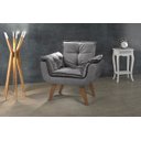 Ver imagem 2 de Poltrona Decorativa Sala Recepção Escritório Opala Grafite 1 Lugar