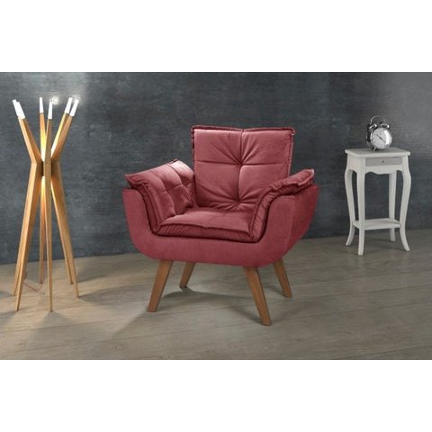 Poltrona Opala Bordô 1 Lugar Montanaris Decor