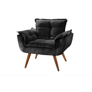 Poltrona Opala Preto 1 Lugar Montanaris Decor