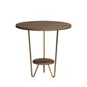 Ver imagem 2 de Mesa Lateral Redonda Industrial Italy Ferro Dourado e Tampo Amêndoa