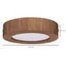 Plafon Wood Madeira Redondo Led 12w Bivolt Freijó:3000k Branco Quente - 6