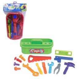 KIT FERRAMENTA INFANTIL COM MALETA COLORS 14 PECAS NA SOLAPA - 1