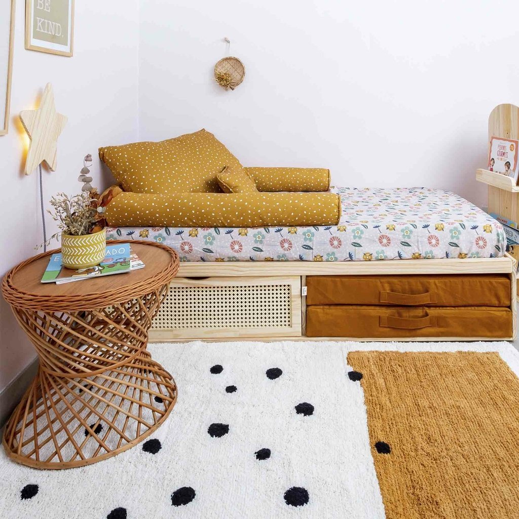 Cama Lótus Pinus com Futon - Solteiro - Rosa - Lado Esquerdo - 2