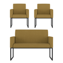 Ver imagem 1 de Kit Sofá 2 Lugares + 2 Poltronas para Recepção Sala Balaqui Cor:capuccino