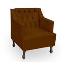 Ver imagem 5 de Kit 1 Poltrona Elizabeth + 1 Puff Retro para Sala de Estar Clássica Confortável e Reforçada Suede