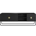 Ver imagem 7 de Rack para Sala de Estar TV 65 pol Industrial Orgânico Alek A03 Nero Preto - Lyam Decor