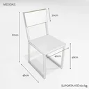 Ver imagem 4 de Conjunto Mesa de Jantar Quadrada Preta 2 Cadeiras Estofado Riviera Industrial Don Castro Amarelo