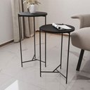Ver imagem 1 de Mesa Lateral Redonda Áquila Preta Tampo Preto - Cor: Preto