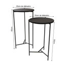 Ver imagem 2 de Mesa Lateral Redonda Áquila Preta Tampo Preto - Cor: Preto