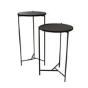 Ver imagem 3 de Mesa Lateral Redonda Áquila Preta Tampo Preto - Cor: Preto