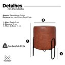 Ver imagem 4 de Kit 2 Puff Banqueta Redondo Ferro Couro Sintético Sala Quart:whisk