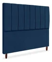 Ver imagem 1 de Cabeceira de Cama Box Carla Casal 140 Cm Suede Azul Marinho do Lar Móveis e Decoração