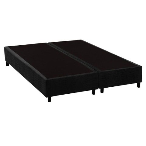 Cama Box Base King Universal Suede Black (193x203x20) - Costa Rica