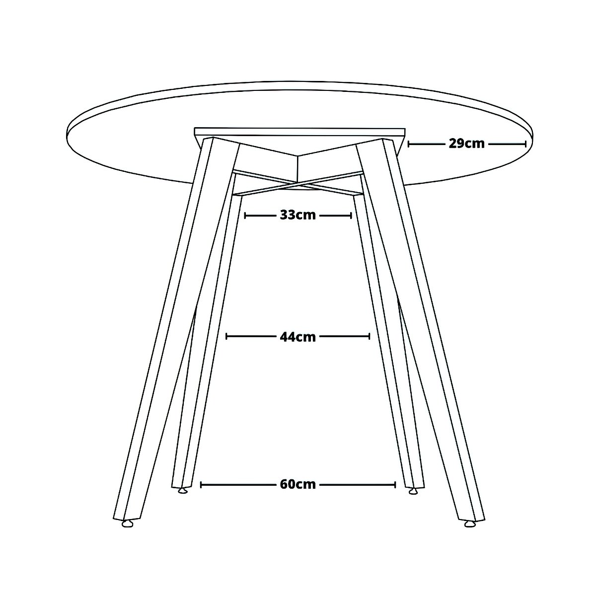 Mesa de Jantar Redonda Dallas 100cm - Napole Decor Preto - 5