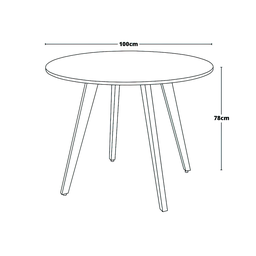 Mesa de Jantar Redonda Dallas 100cm - Napole Decor Preto - 4
