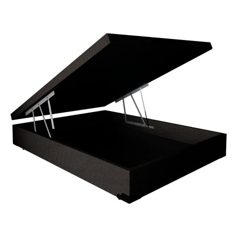 Cama Box Baú Casal Premier Acolchões Matelado Preto 41x138x188